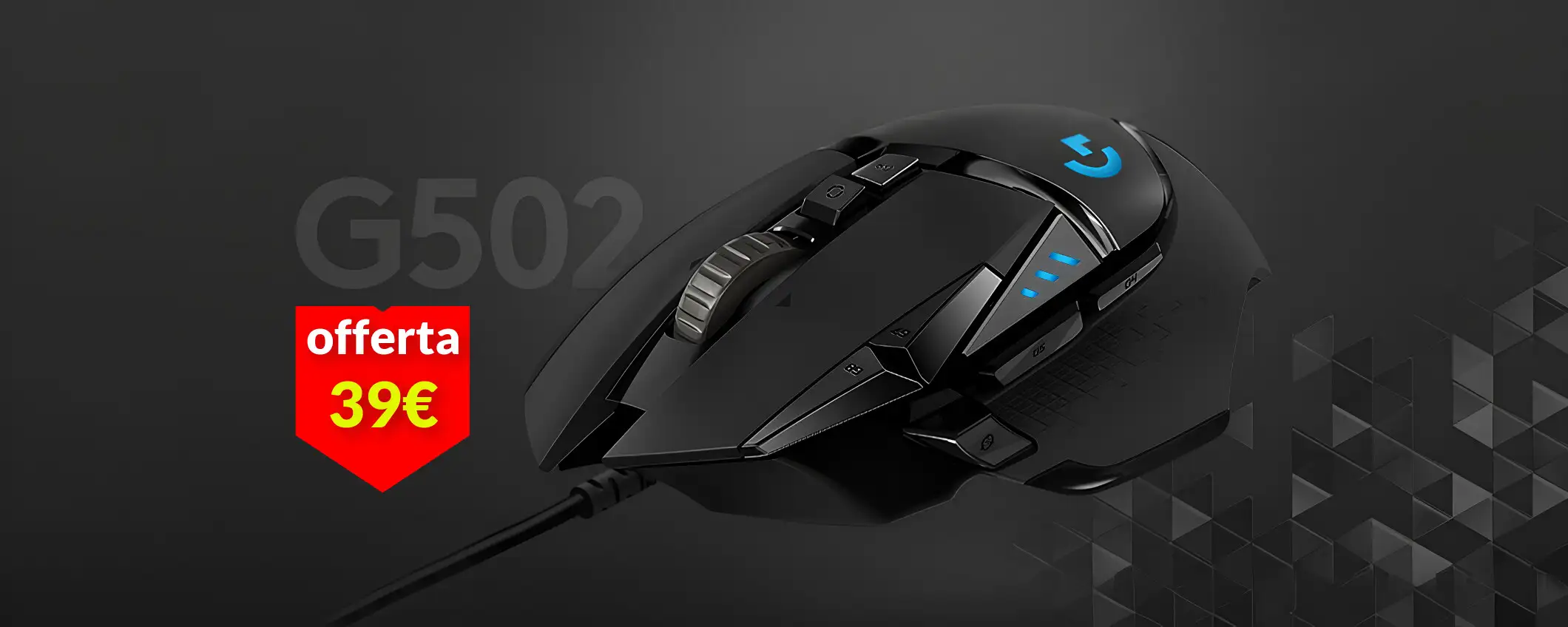 Torna al minimo storico il mouse gaming Logitech con peso regolabile (39€)