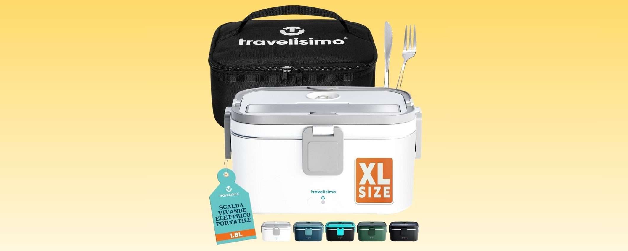 Pasti caldi OVUNQUE: scaldavivande portatile extra large in SCONTO LAMPO