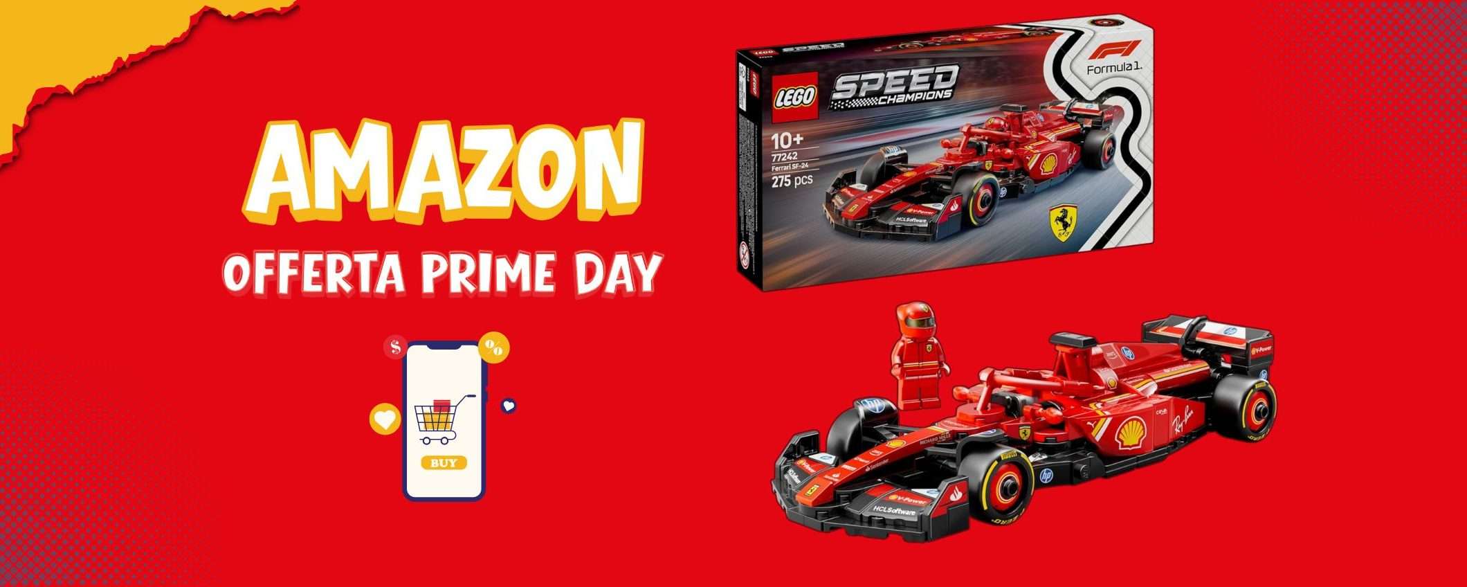 Il modellino LEGO della Ferrari F1 SF-24 è in offerta a soli 19 euro: minimo storico Prime Day