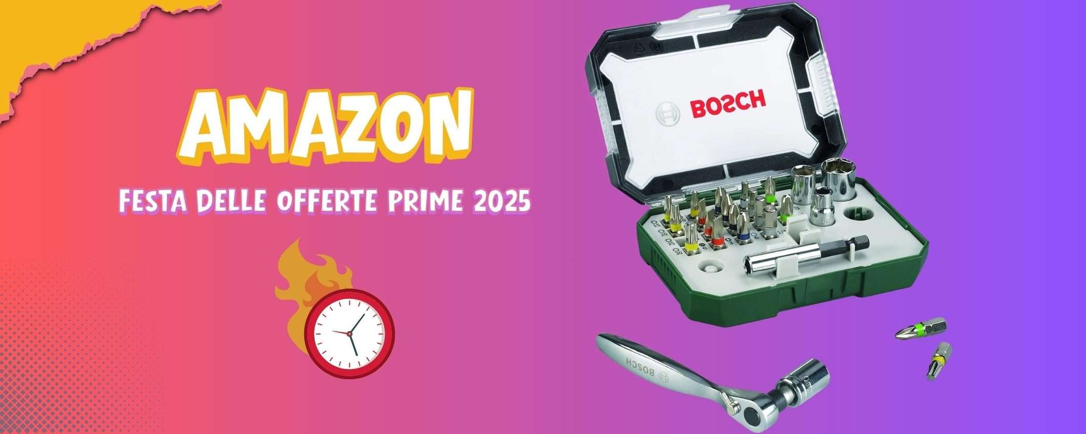 Maxi sconto Bosch: set da 26 pezzi con cricchetto oggi a soli 9,99€ (Prime Day)