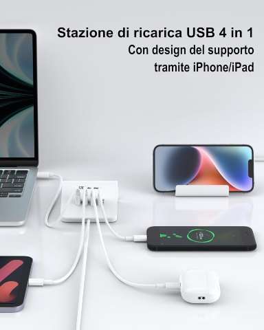Stazione di ricarica USB 4-in-1