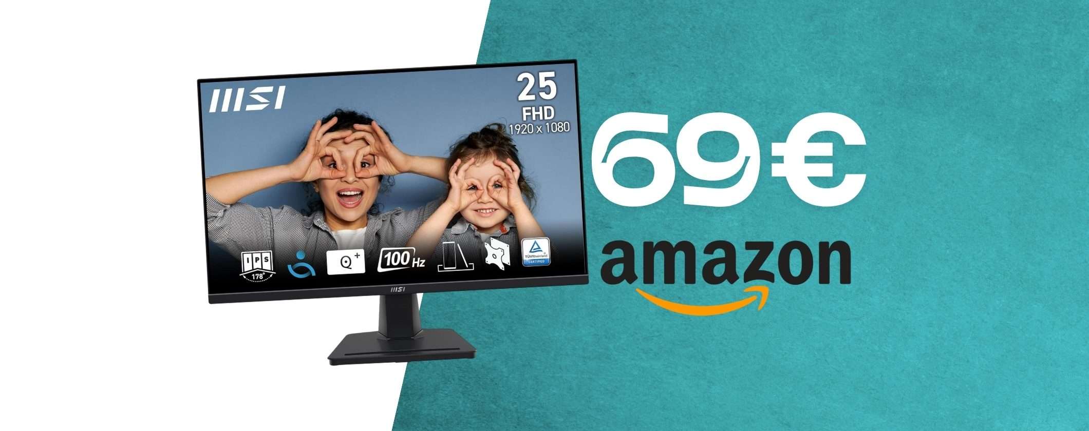 Appena 69 euro per il monitor MSI Pro da 24,5 pollici: affarone Amazon