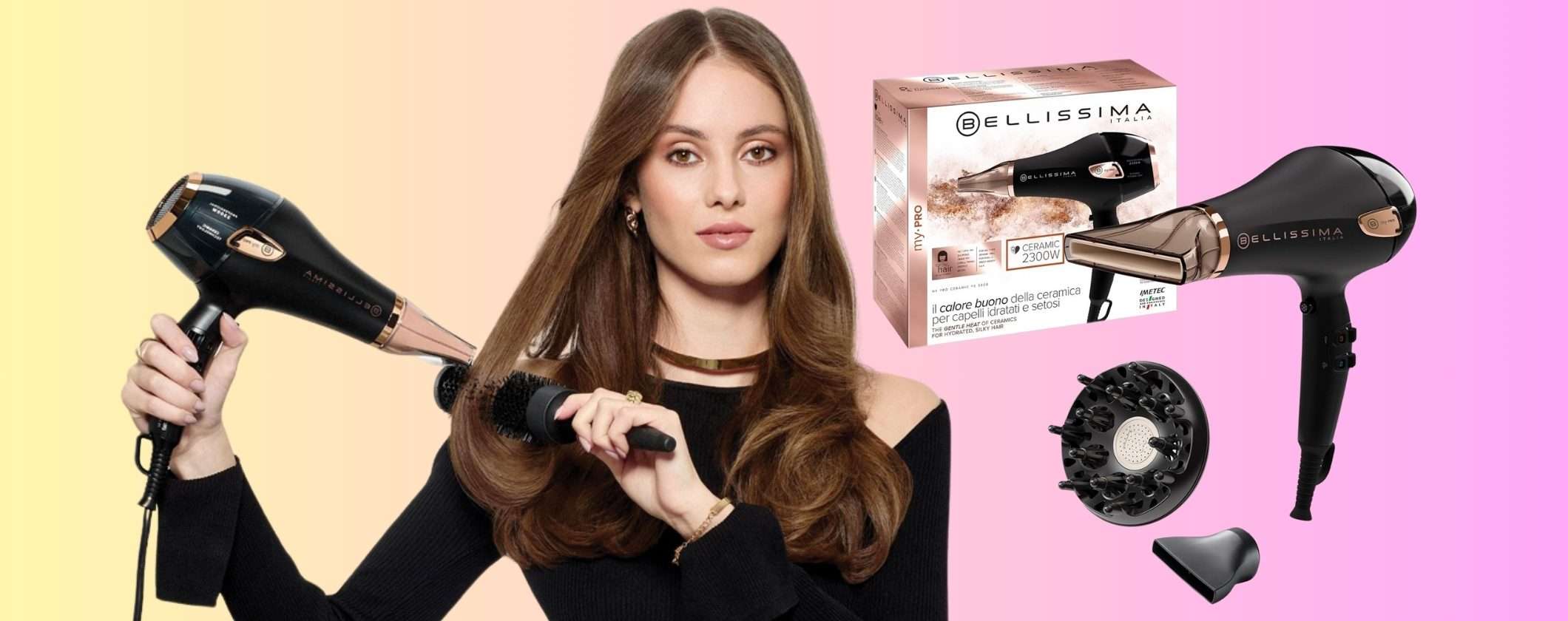 Asciugacapelli professionale Bellissima My Pro con diffusore e concentratore (51€)