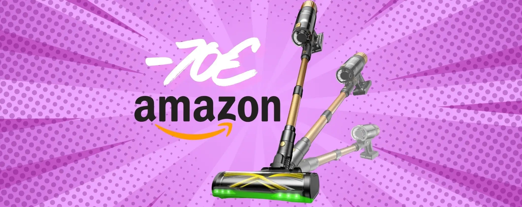 Aspirapolvere senza fili da 50Kpa e 65 minuti di autonomia a 129€ con il coupon Aspirapolvere senza fili da 50Kpa e 65 minuti di autonomia a 129€ con il coupon