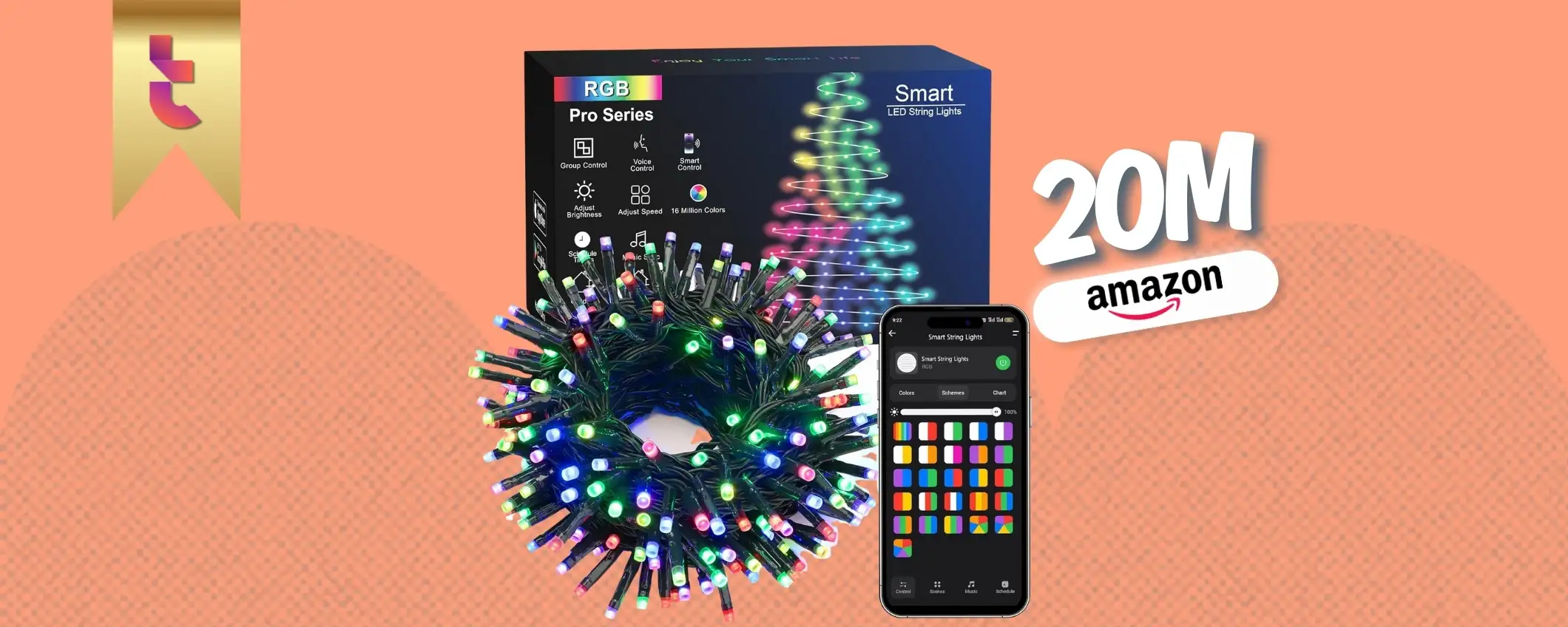 Albero di Natale SMART con 20m di luci che comandi da app (Amazon) Albero di Natale SMART con 20m di luci che comandi da app (Amazon)