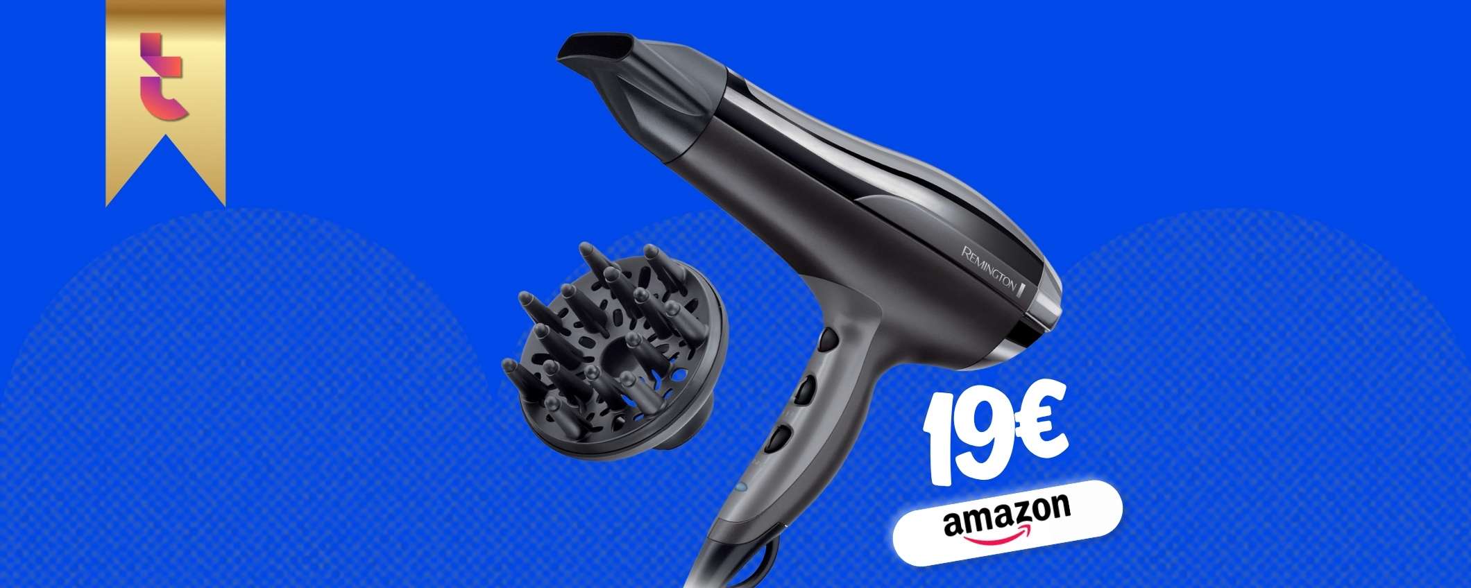 Prezzaccio assoluto per Remington asciugacapelli, 20€ ed è tuo