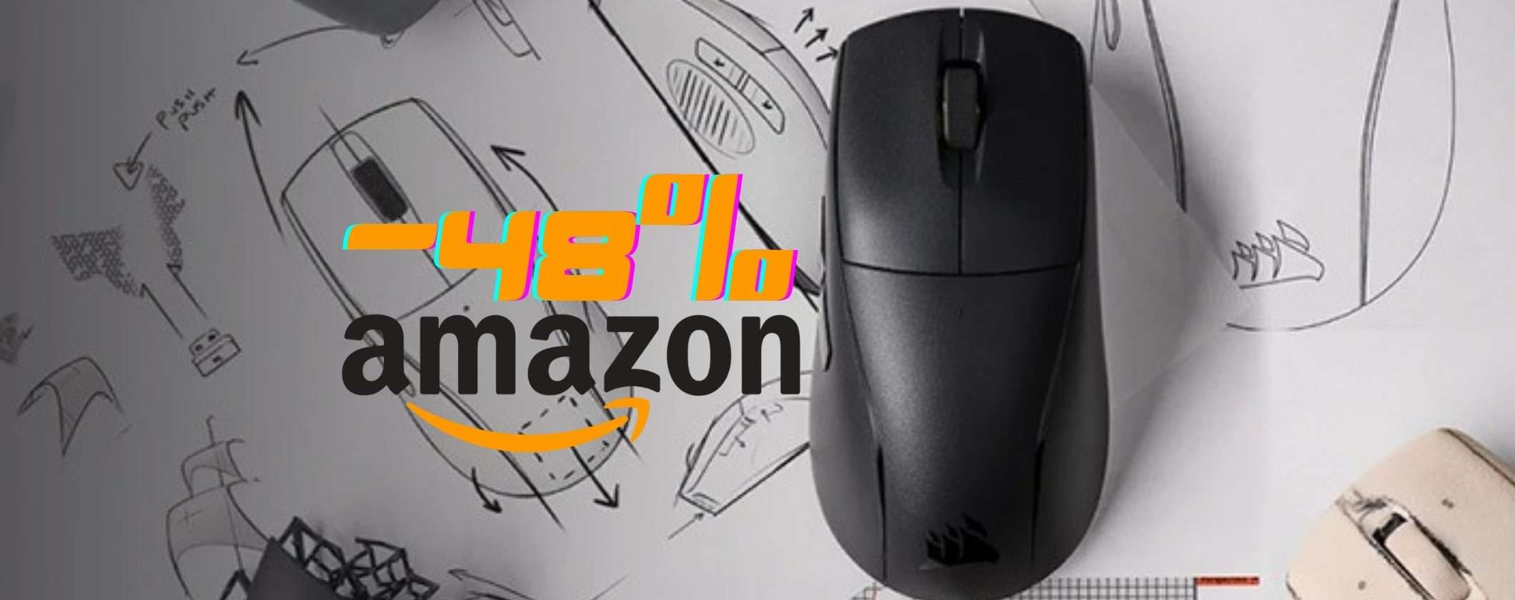Corsair M75 AIR WIRELESS: mouse da gaming ultraleggero con 26000 DPI (-48%)