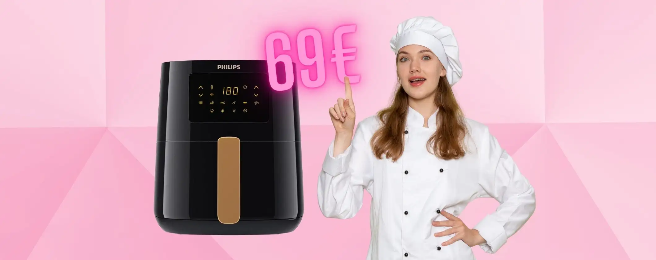 Cucina veloce e più sana senza alzare un dito con la friggitrice ad aria Philips (69€)