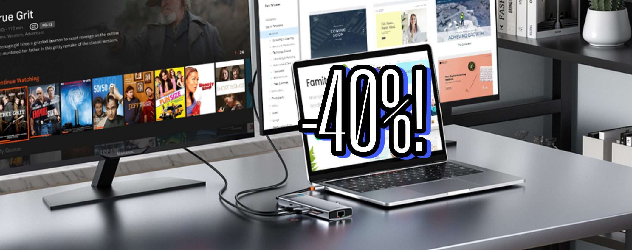 Docking Station Baseus USB-C a Doppio Monitor 9 in 1 al 40% di sconto con la Festa delle Offerte Prime