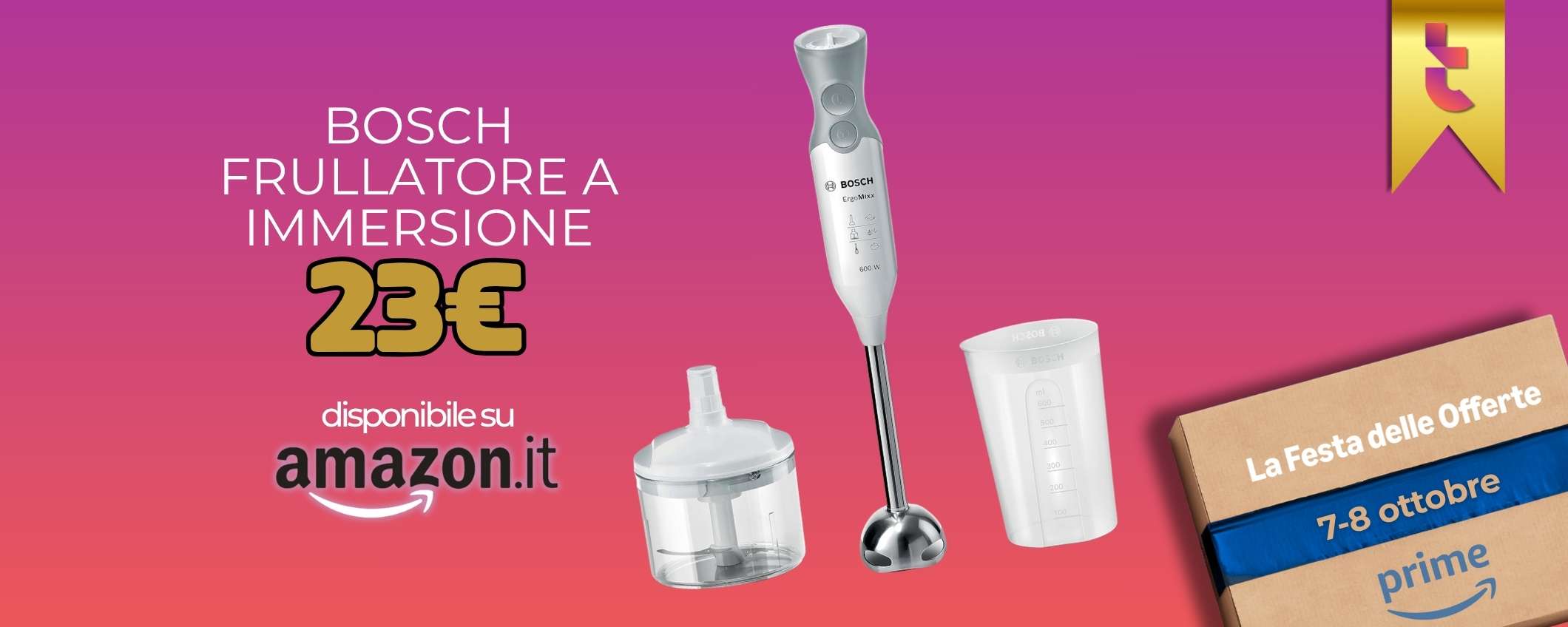 Bosch tutto in uno: Frullatore a Immersione e non solo a 23€