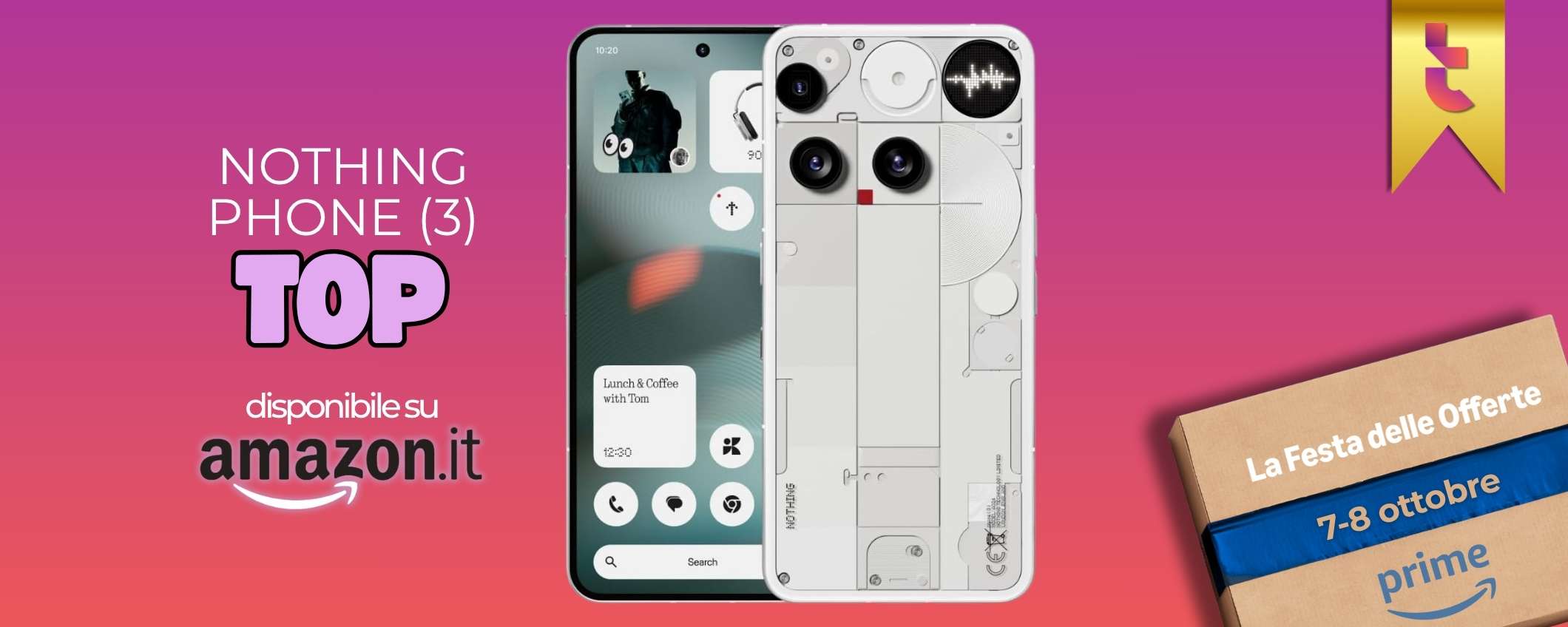 Nothing Phone (3) occasione del Prime Day, top di gamma a prezzo MINI