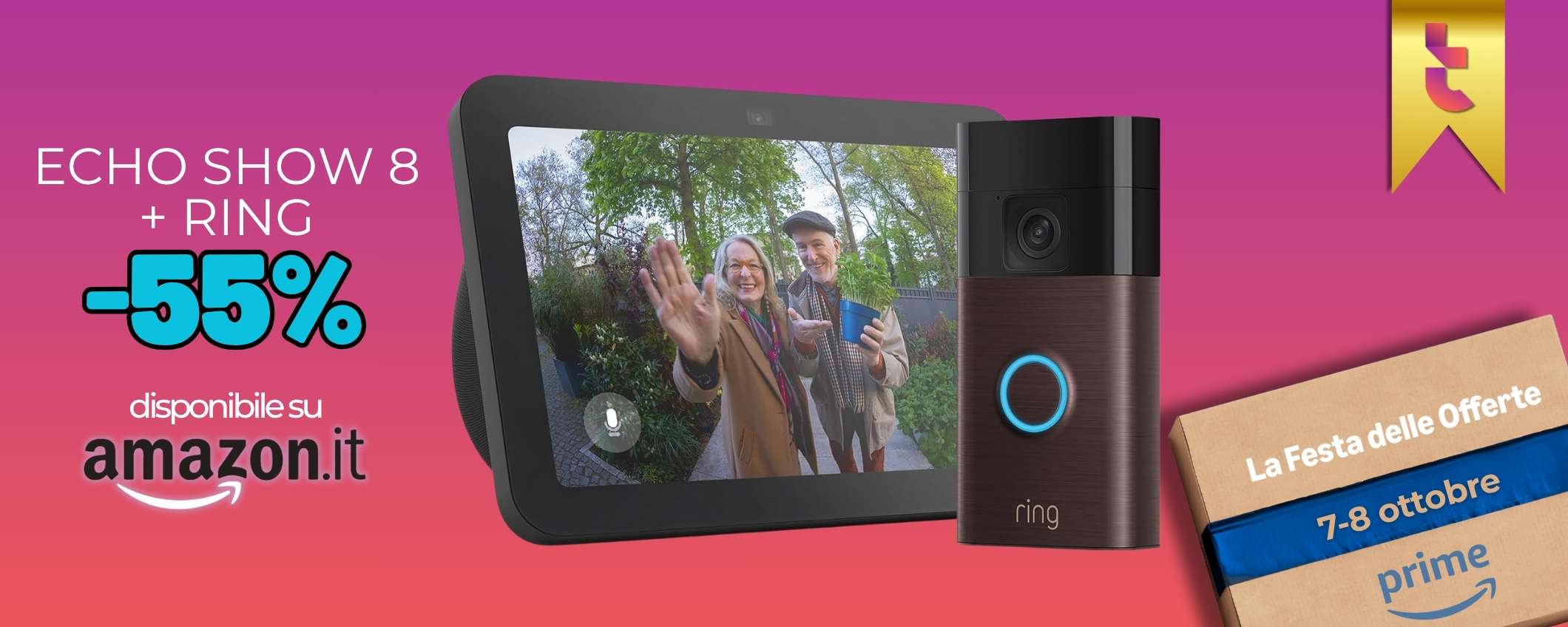 È dimezzato il prezzo di Echo Show 8 + videocitofono ma solo per poche ore