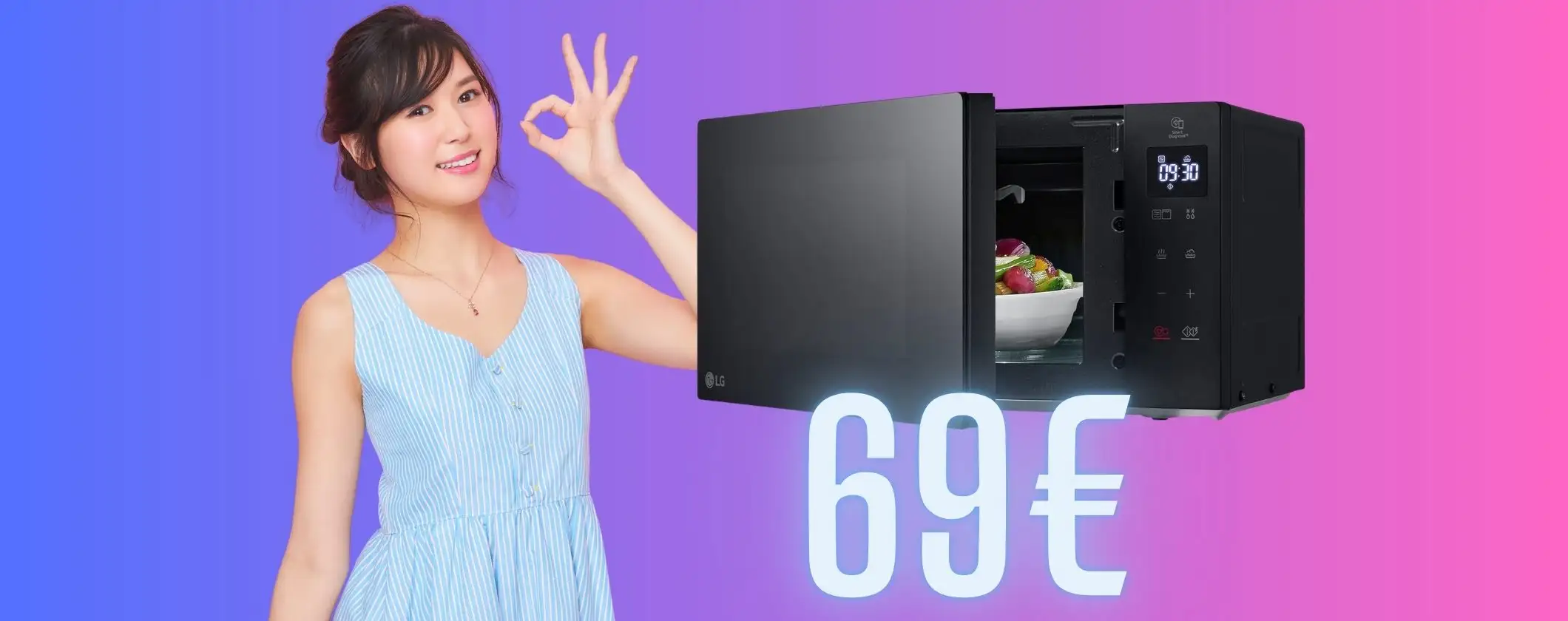 Forno a microonde LG da 20L con programmi e orologio a soli 69€ è una bomba