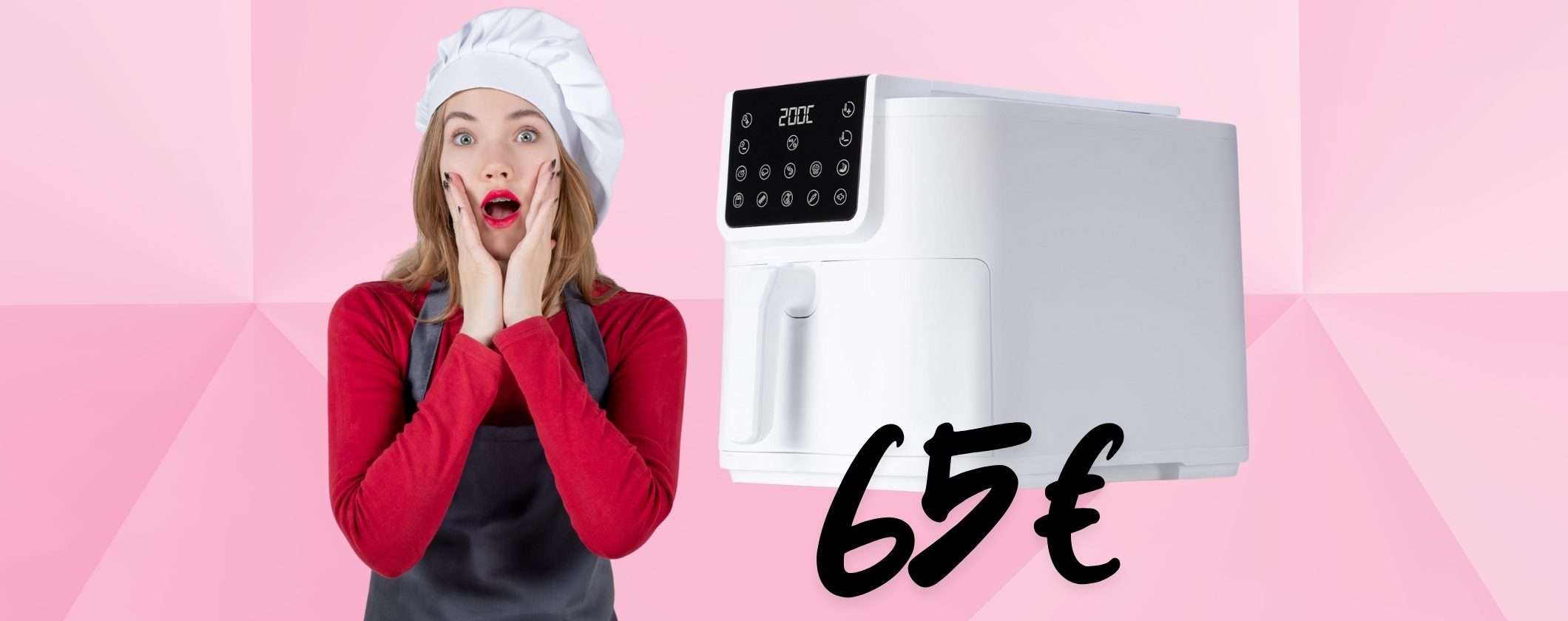 Friggitrice ad aria da 8 Litri con display touch per piatti buoni e sani (65€)