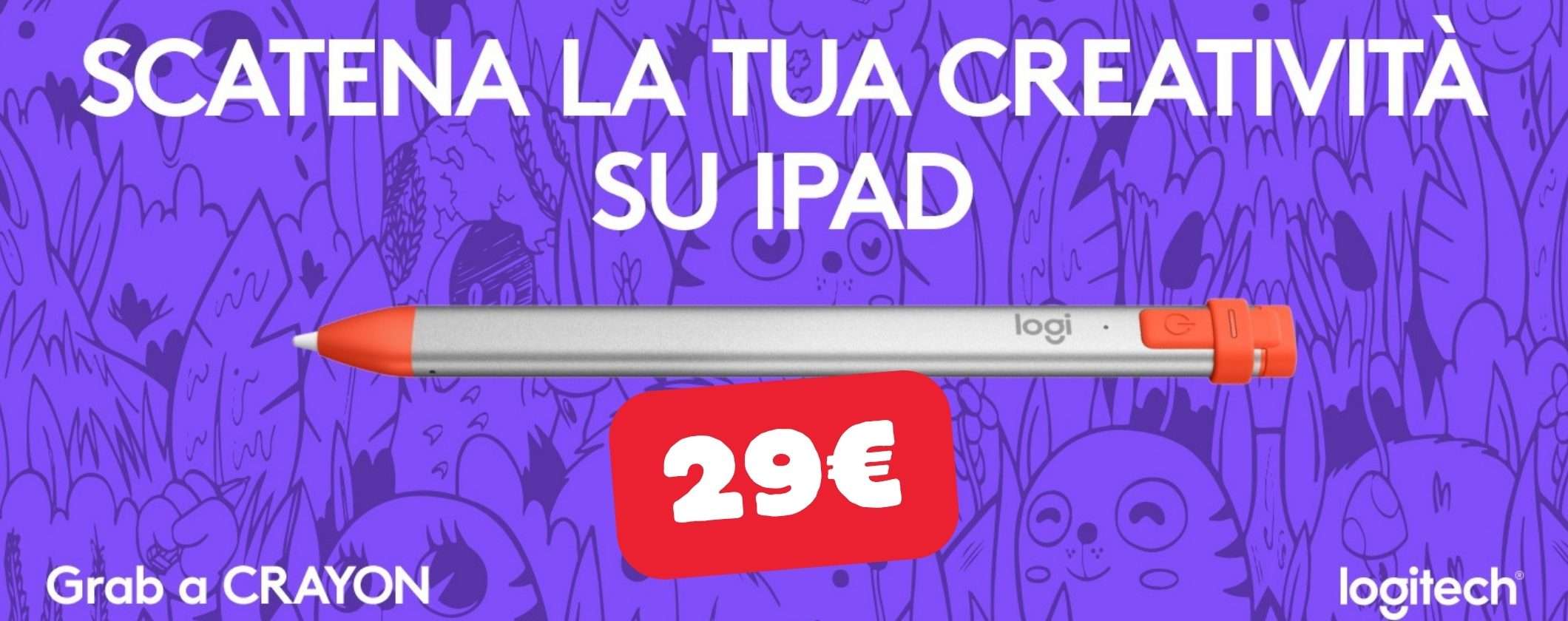 Logitech Crayon: la sola e unica rivale della Apple Pencil ora a 29€ (best buy)