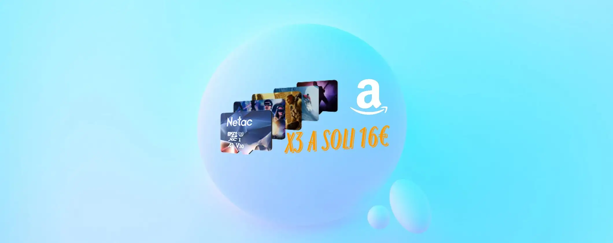 Memoria extra a meno di 20€: 3 MicroSD Netac 64GB in super sconto