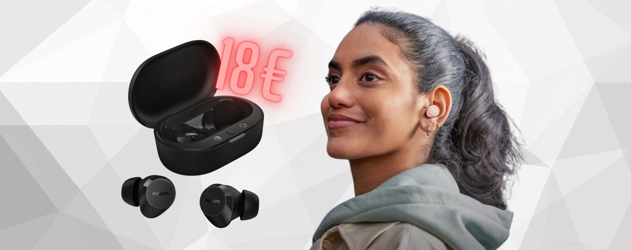 Mini auricolari Bluetooth Philips a soli 18€ con doppio sconto Amazon