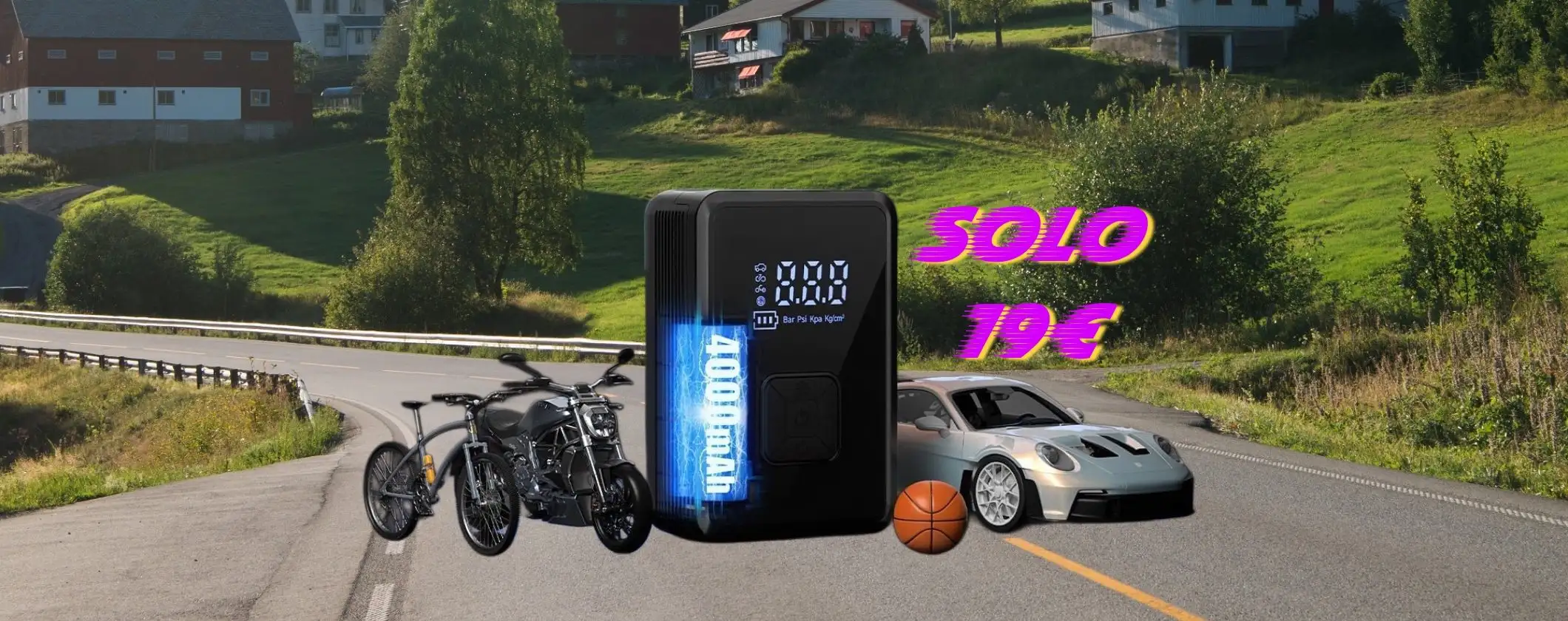 Mini Compressore Oasser digitale a soli 19€ e gonfi auto, bici e palloni Mini Compressore Oasser digitale a soli 19€ e gonfi auto, bici e palloni