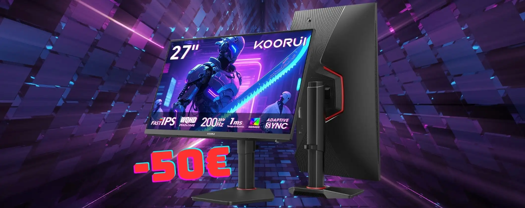 Monitor da gaming KOORUI QHD da 27