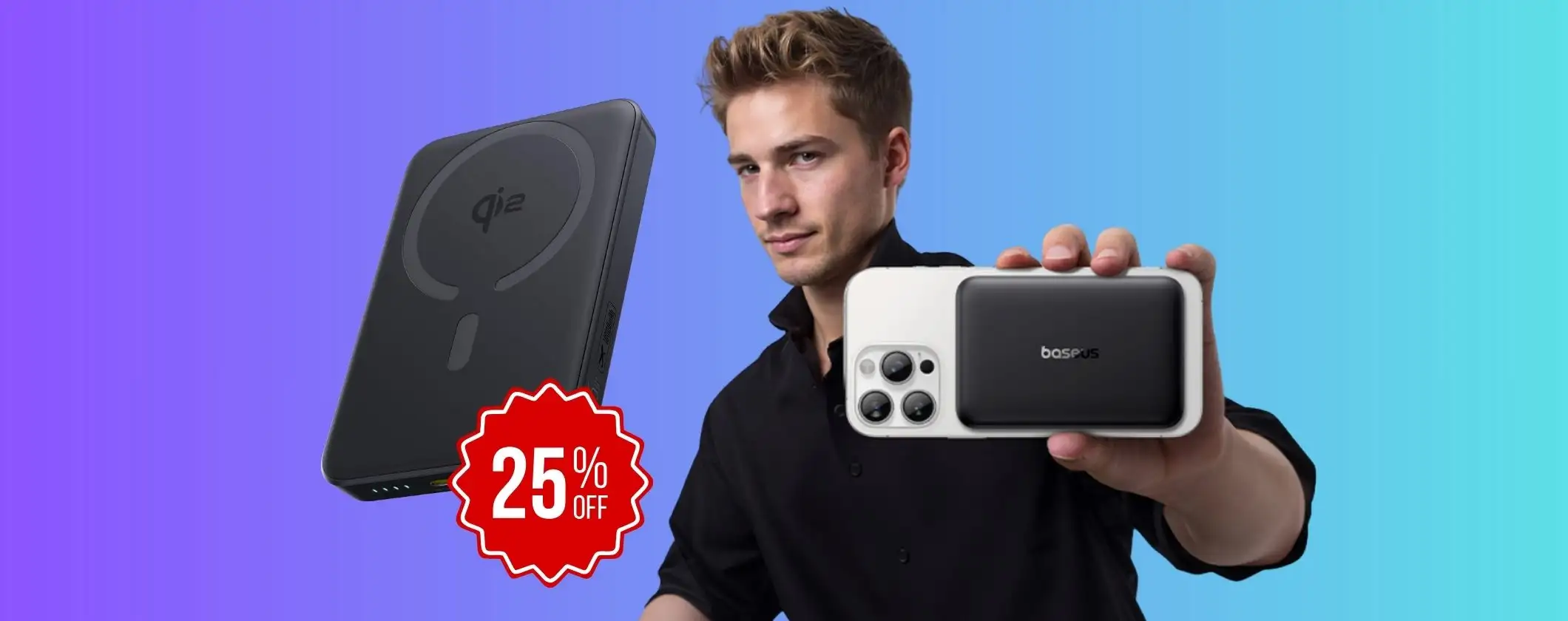 Il Power Bank per chi non ama i cavi: ricarica wireless veloce e prezzo mini