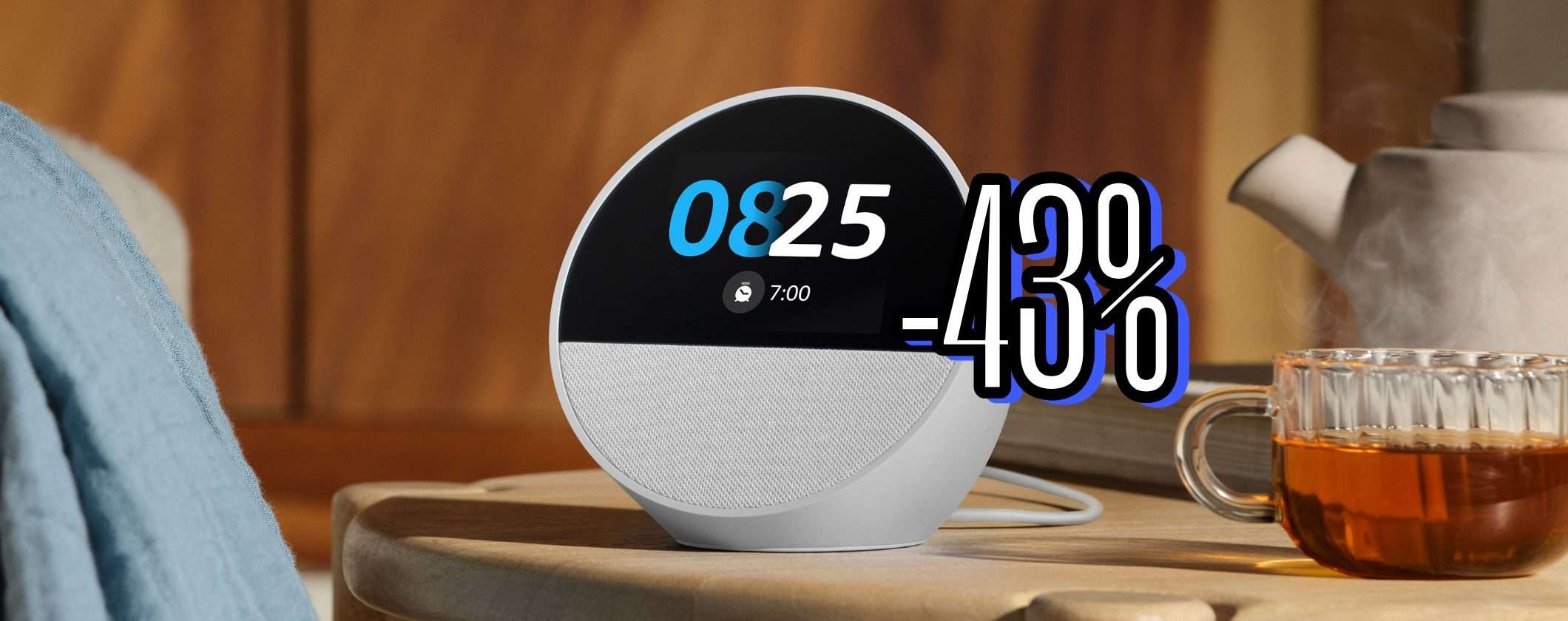 Prime Day in anticipo con Echo Spot al 43% di sconto su Amazon
