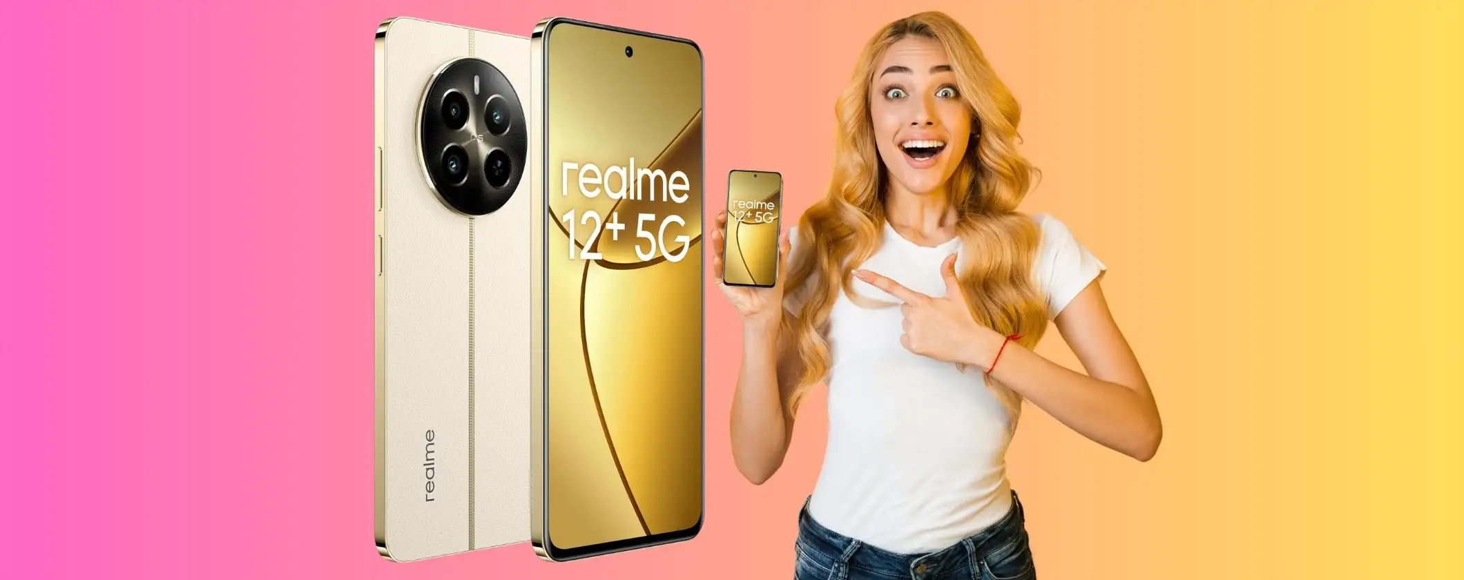 Realme 12+ 5G da 256GB, con lente Sony LYT-600 e ricarica da 67W a soli 175€