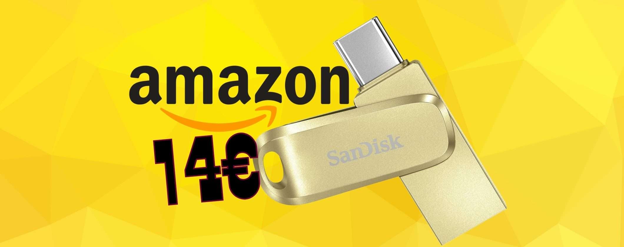 SanDisk Ultra Dual Drive Luxe da 128GB per PC, smartphone e tablet a soli 14€