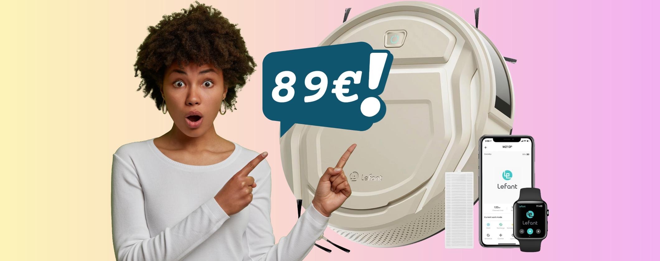 Sconto fuori di testa sul robot aspirapolvere LEFANT M210 ora tuo a 89€ Sconto fuori di testa sul robot aspirapolvere LEFANT M210 ora tuo a 89€
