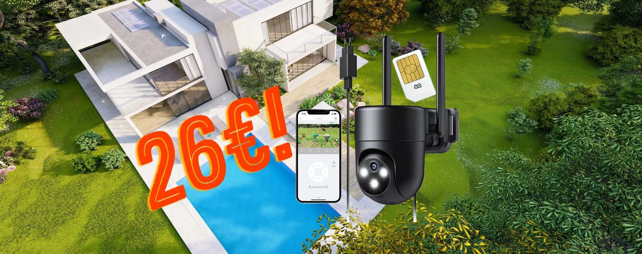 Sicurezza smart senza WiFi con telecamera 4G LTE a soli 26€ su Amazon Sicurezza smart senza WiFi con telecamera 4G LTE a soli 26€ su Amazon