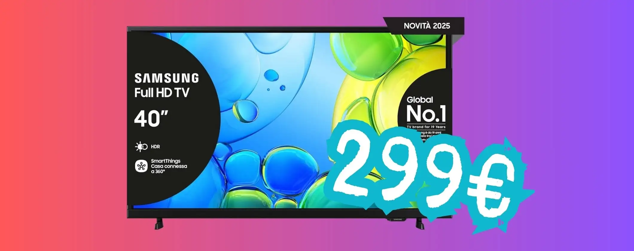 Smart TV Samsung da 40 pollici FHD oggi a soli 299€ su Amazon, un affare Smart TV Samsung da 40 pollici FHD oggi a soli 299€ su Amazon, un affare