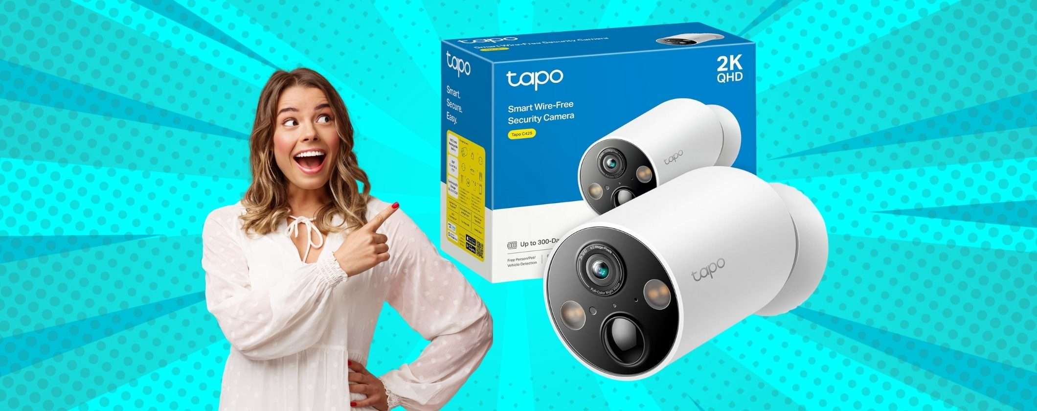 Tapo C425: telecamera WiFi con allarme e sensore di movimento oggi in offerta Tapo C425: telecamera WiFi con allarme e sensore di movimento oggi in offerta