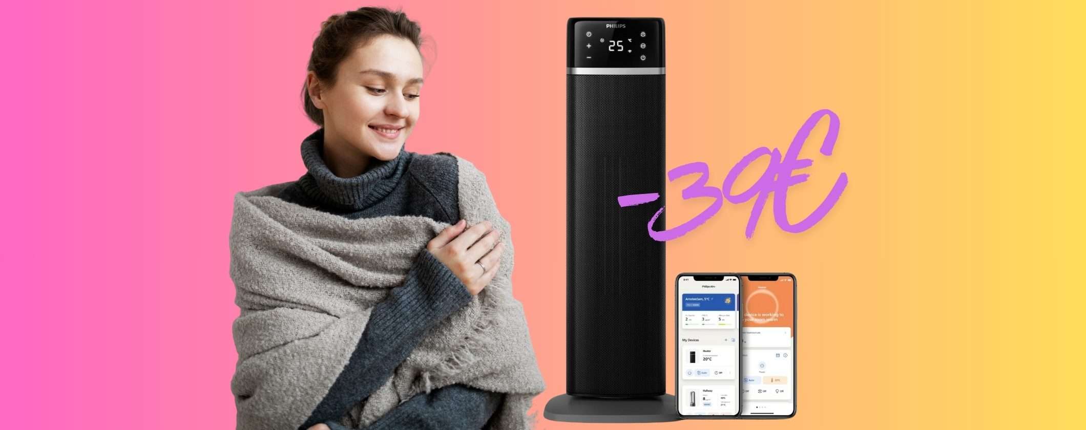 Termoventilatore a torre Philips: consumi ridotti, caldo eccezionale e prezzo mini Termoventilatore a torre Philips: consumi ridotti, caldo eccezionale e prezzo mini