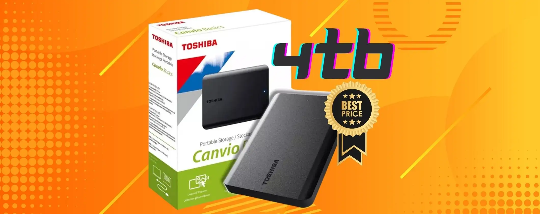 Toshiba Canvio Basics: Hard Disk portatile da 4TB a prezzo ridicolo (eBay)