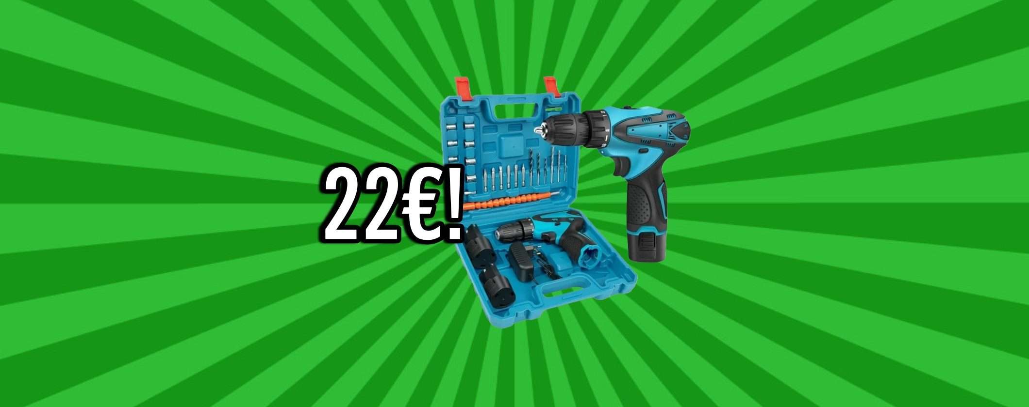 Trapano Avvitatore con Doppia Batteria e 24 Accessori a soli 22€ su eBay Trapano Avvitatore con Doppia Batteria e 24 Accessori a soli 22€ su eBay