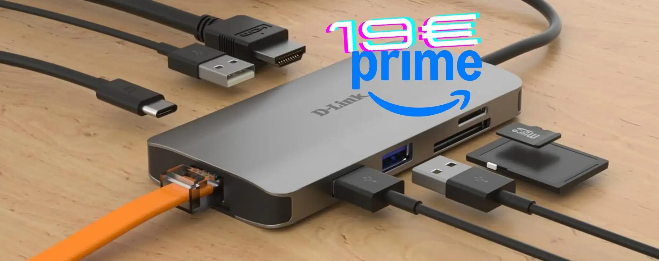 Tutte le porte che vuoi con l'Hub D-Link 8 in 1 in sconto del 44% tuo a 19€