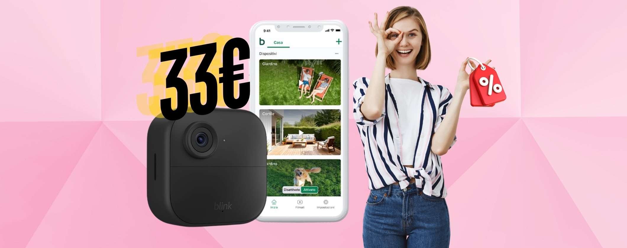 Videocamera di sicurezza Blink Outdoor 4 a prezzo regalo su Amazon (33€)