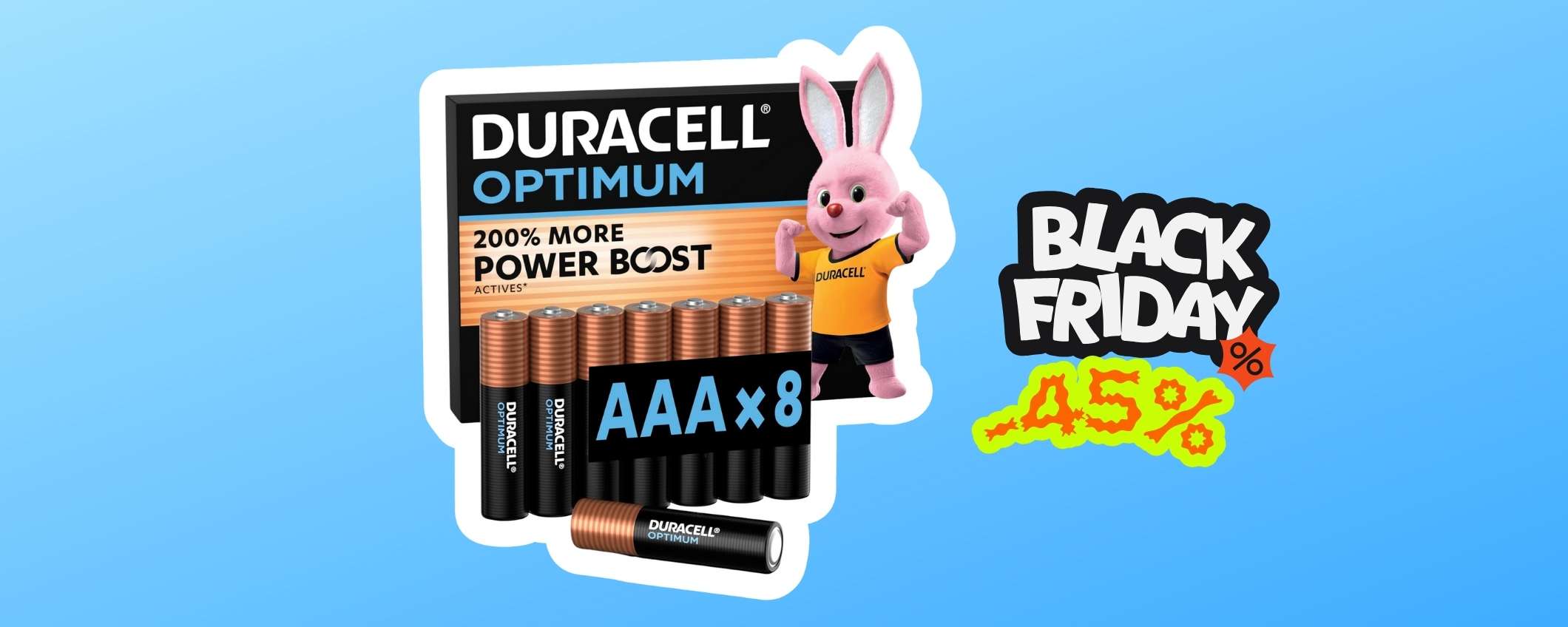 Pieno di energia con Duracell Optimum AAA: durano più delle classiche (x8)