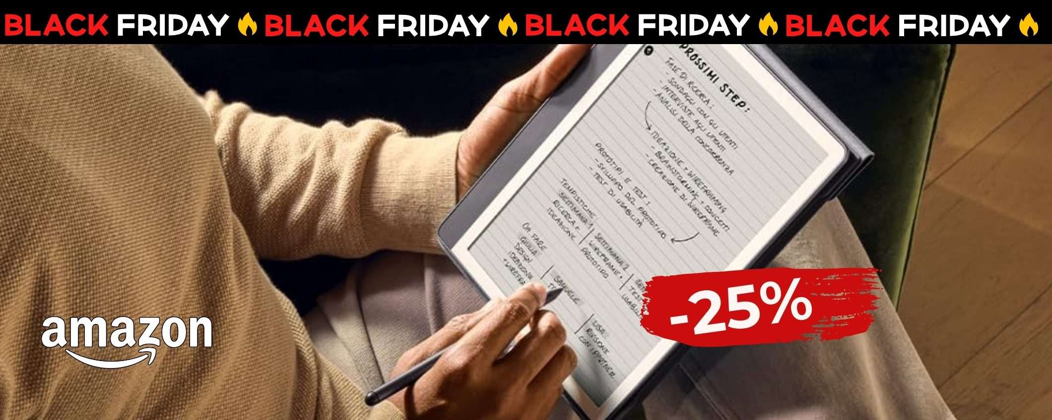 Kindle Scribe 64GB in CROLLO per il Black Friday: risparmi il 25%