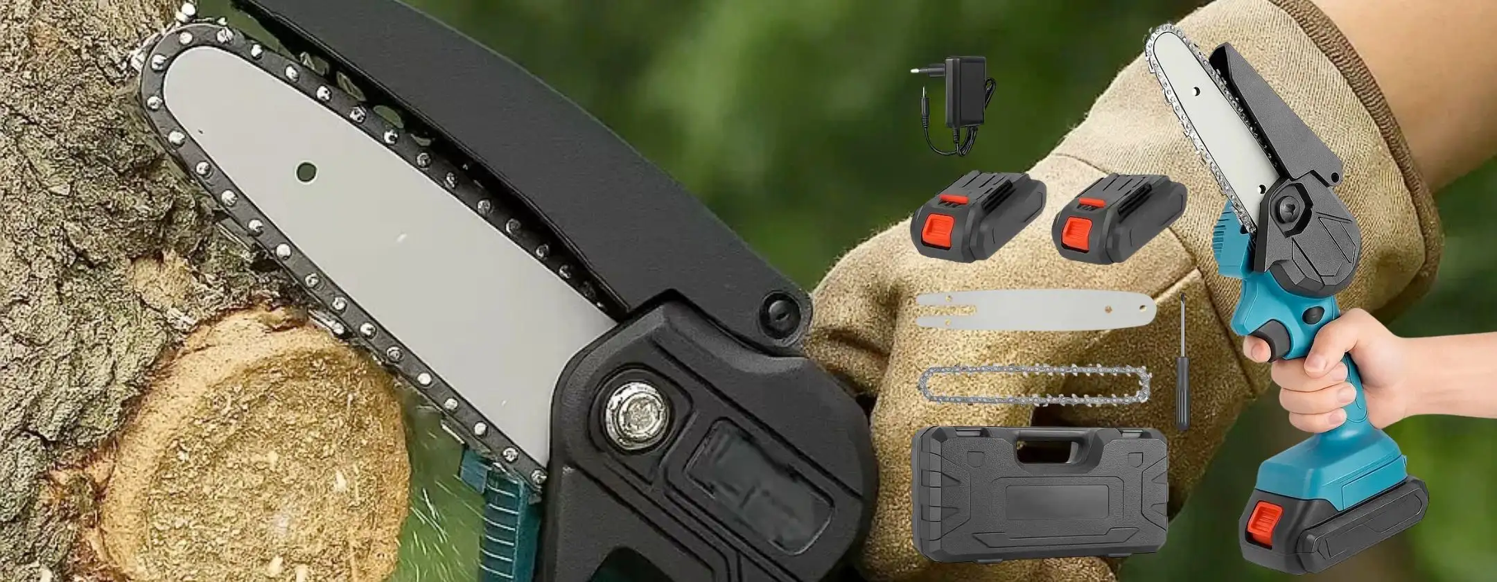 Motosega a 24,49€ con DOPPIA batteria e custodia: affare strepitoso