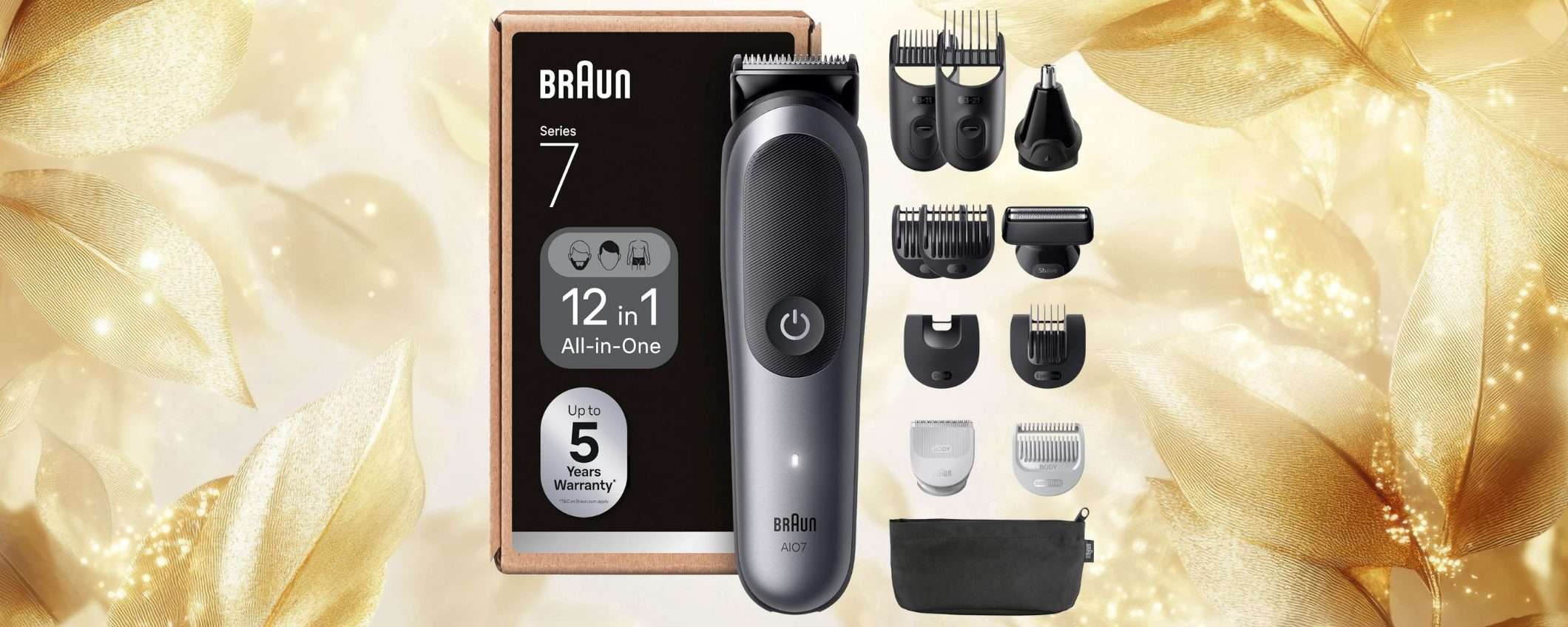 Il rifinitore TUTTOFARE 12-in-1 (barba, capelli, corpo): Braun Series 7 in offerta a 59,99€ (-40%)