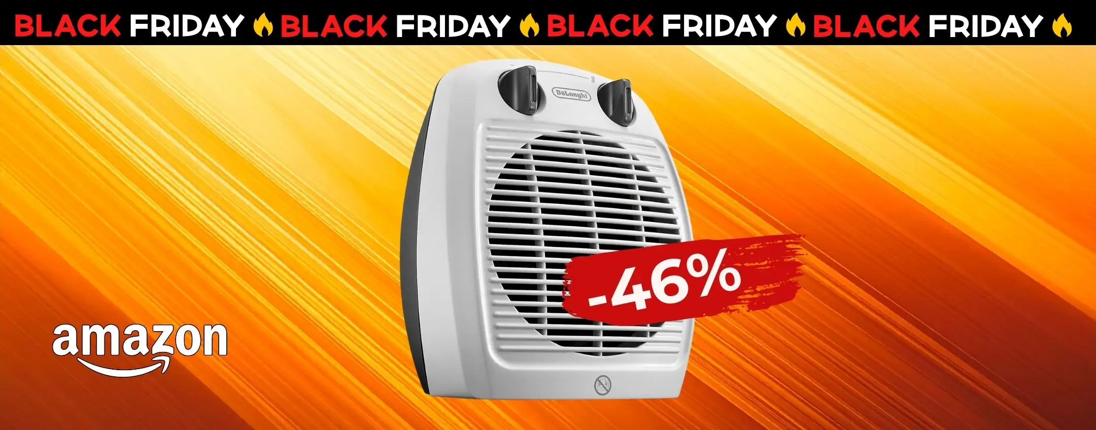 Stufetta elettrica De'Longhi a 18,99€: scaldi il bagno in un attimo