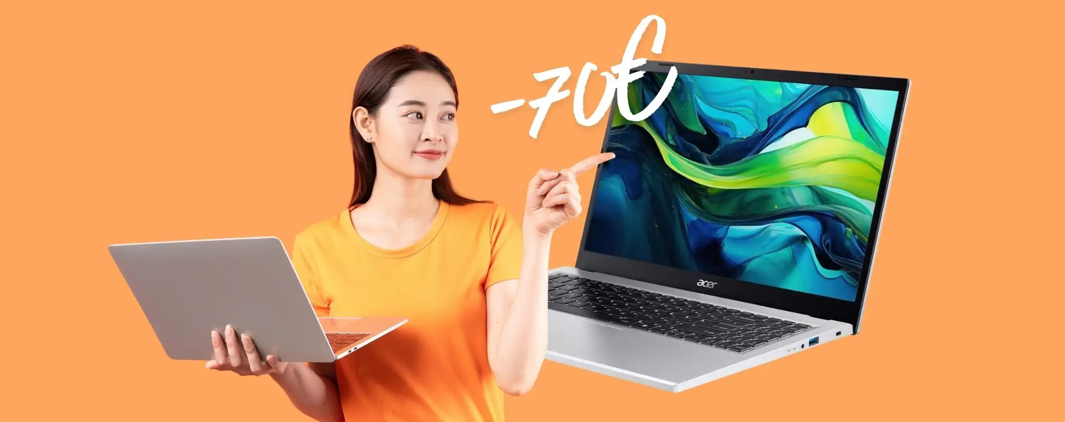 Acer Aspire Go 15 con i5, 32GB RAM, 512GB SSD in offerta a tempo