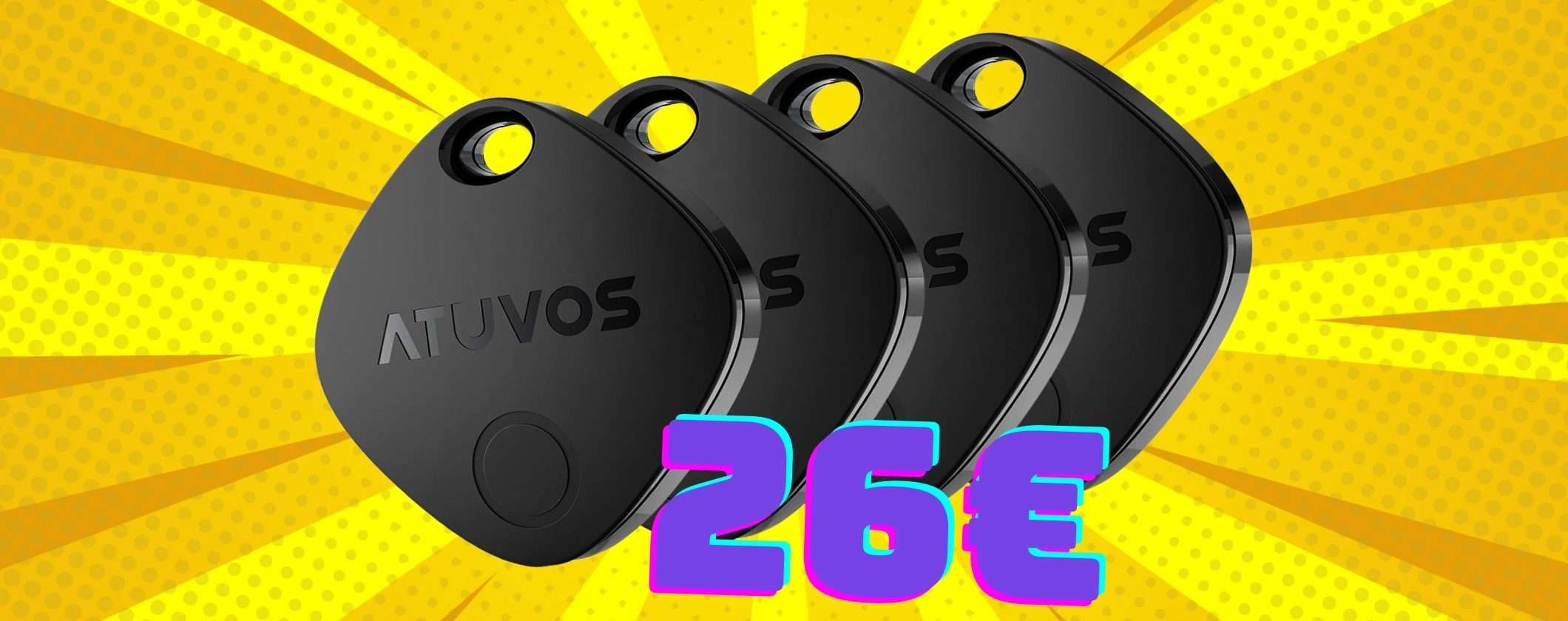 Air Tag Smart Tracker ATUVOS: 4 trova oggetti per non perdere più nulla a soli 26€