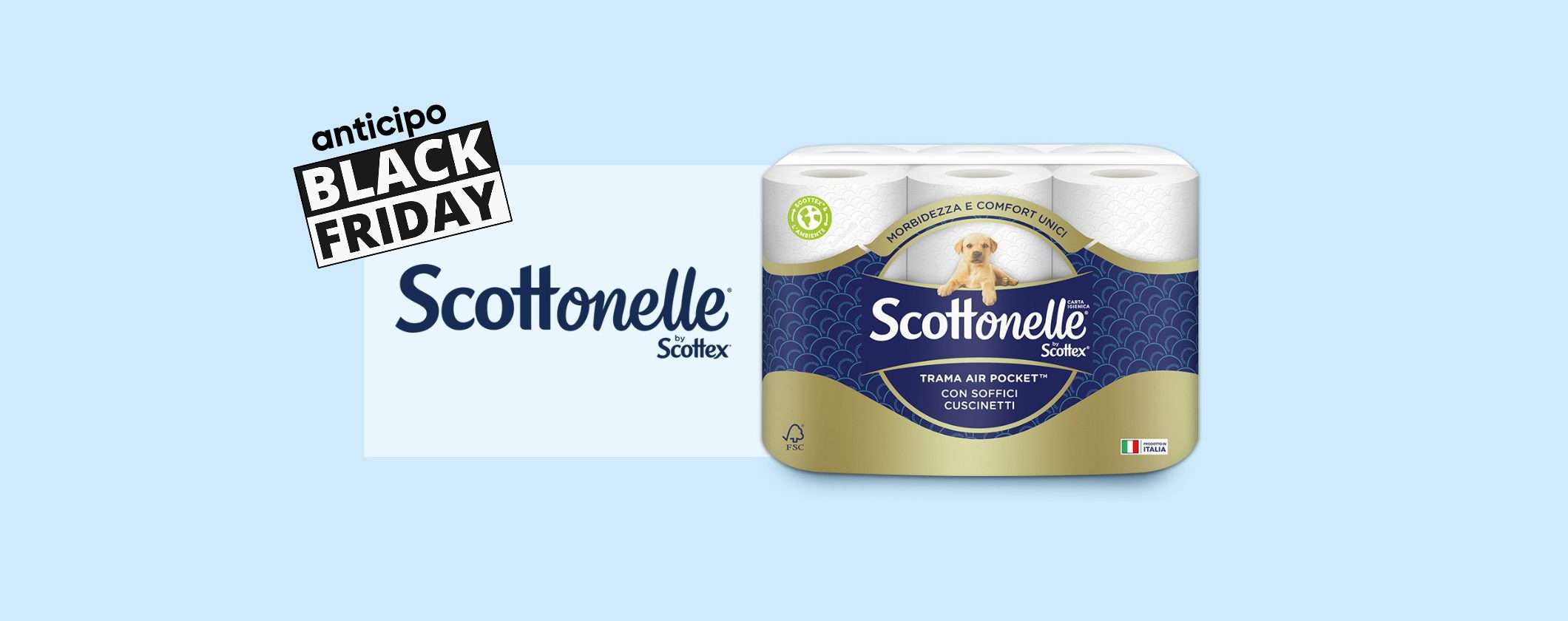 Amazon anticipa il Black Friday con la Carta Igienica Scottonelle: 0,30€ a rotolo!