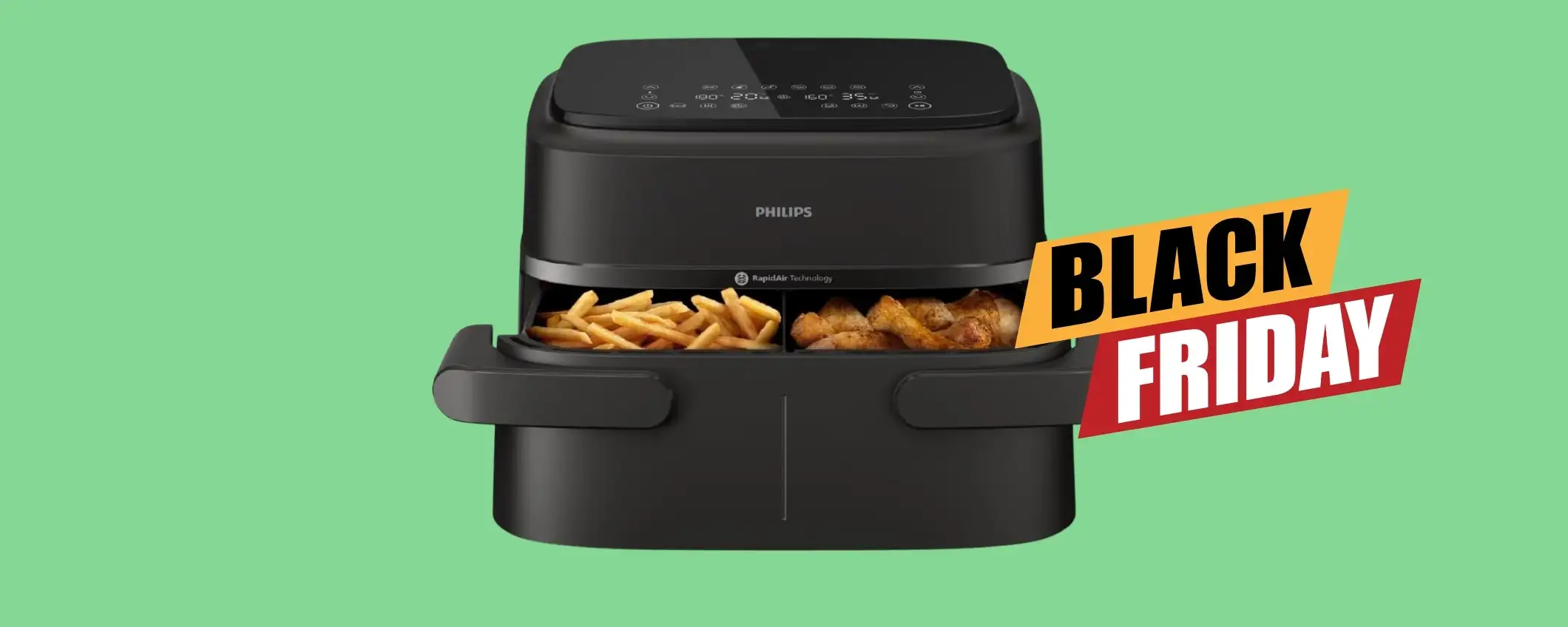 Philips Airfryer Serie 1000 si sdoppia all'occorrenza, solamente 89€