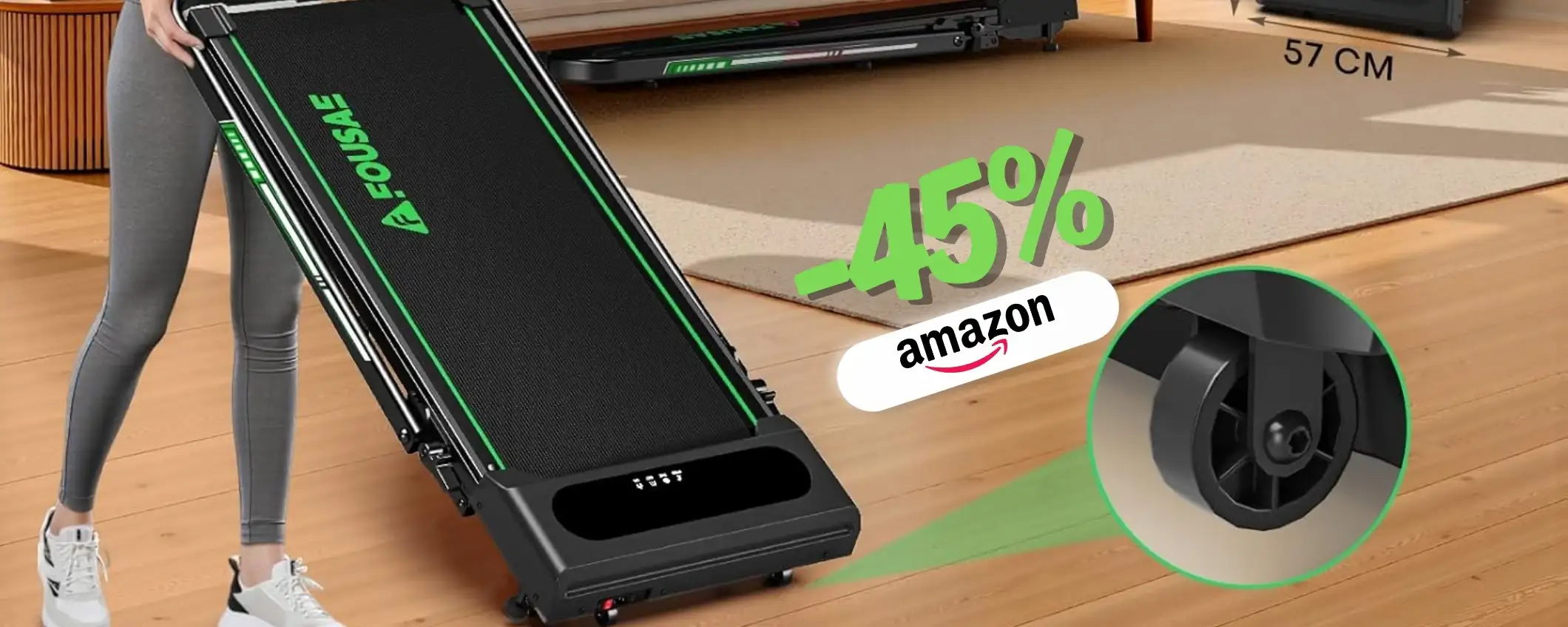 Tapis Roulant CORRE a casa tua con design salvaspazio e sconto 45%