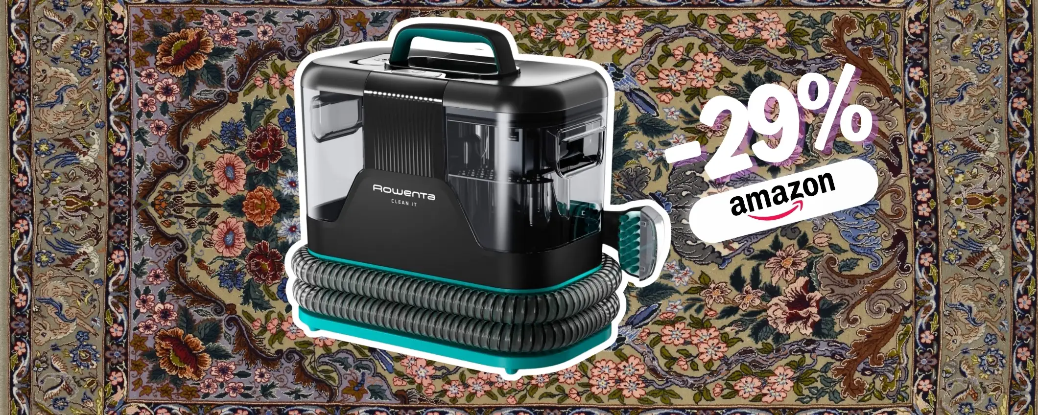 Rowenta Clean It fa tornare i tappeti come NUOVI, prezzo lavato via