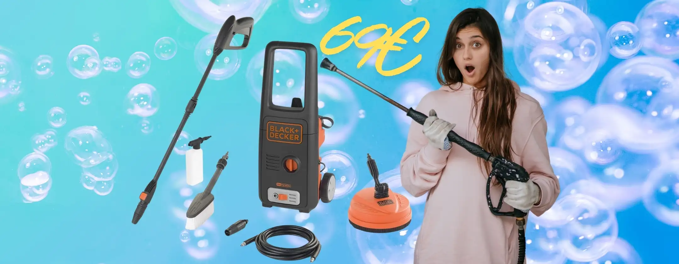 BLACK+DECKER: idropulitrice potente per pulire auto, muri e vialetti tua a soli 69€