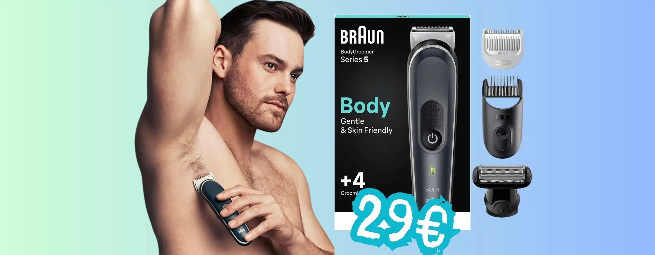 Braun Series 5: rasoio elettrico per il corpo, anche zone sensibili, a soli 29€
