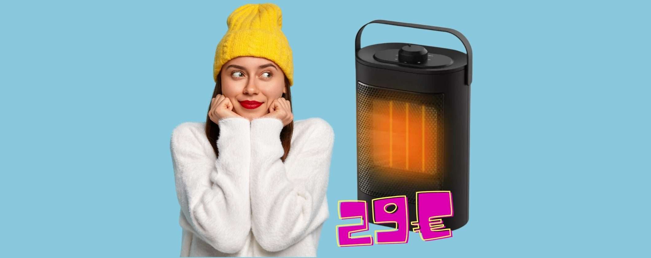 Caldo pazzesco, consumi bassi e prezzo ridicolo: questa stufetta elettrica è super
